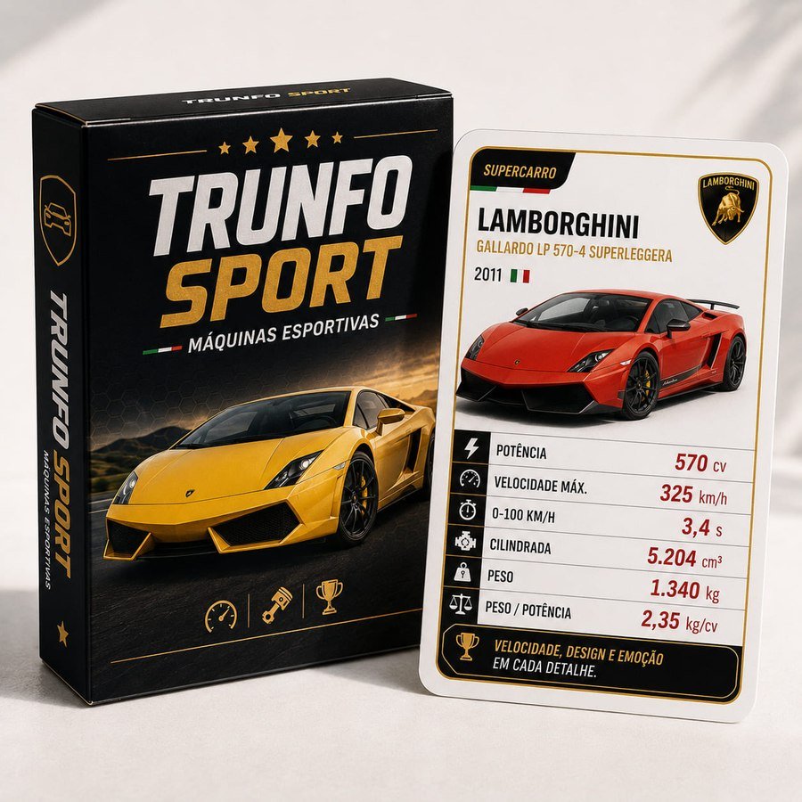 TrunfoSport, caixa e carta do Lamborghini Gallardo
